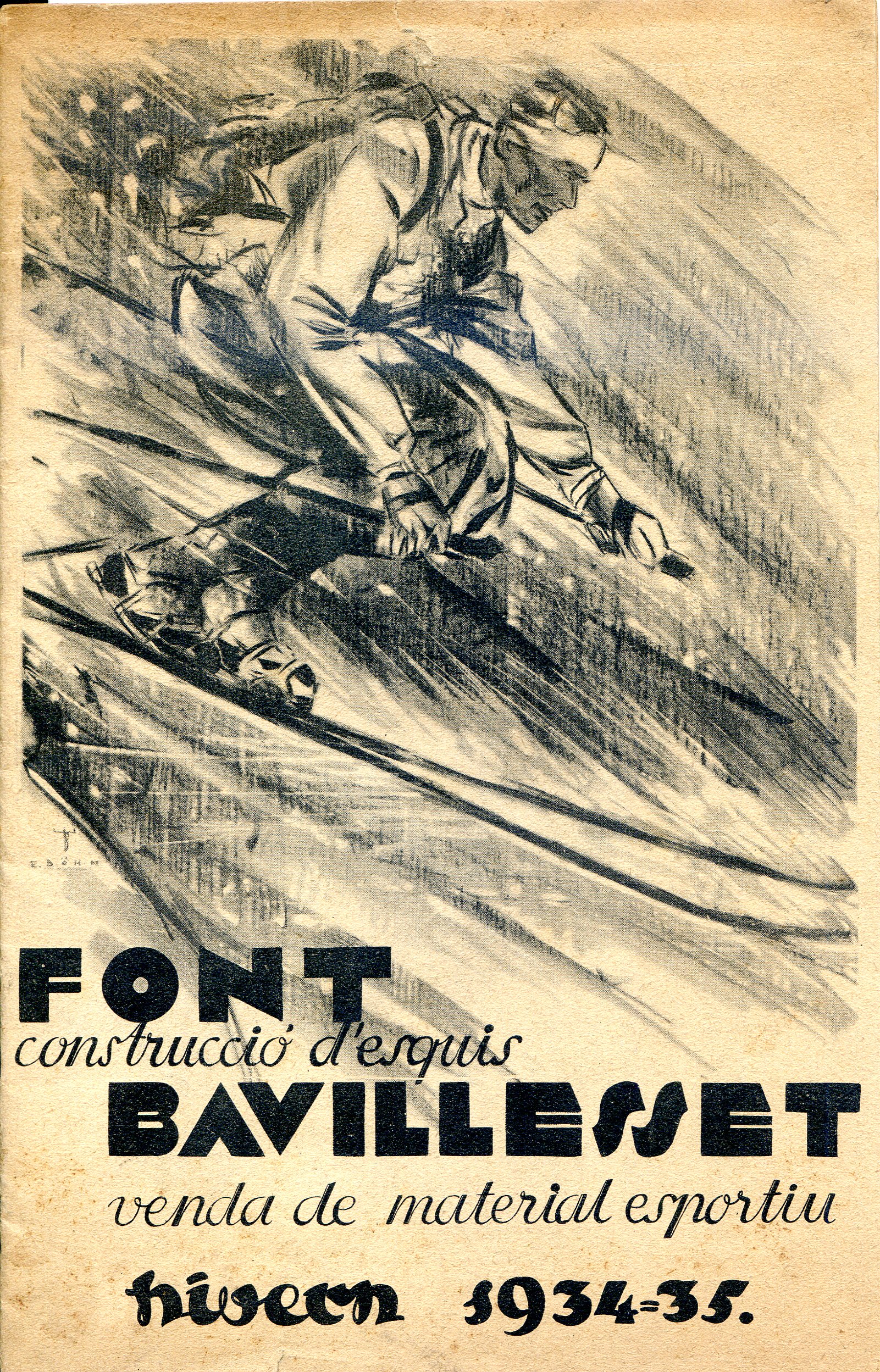 Font construcció d'esquis : Bavillesset venda de material esportiu : hivern 1934-35 - Portada